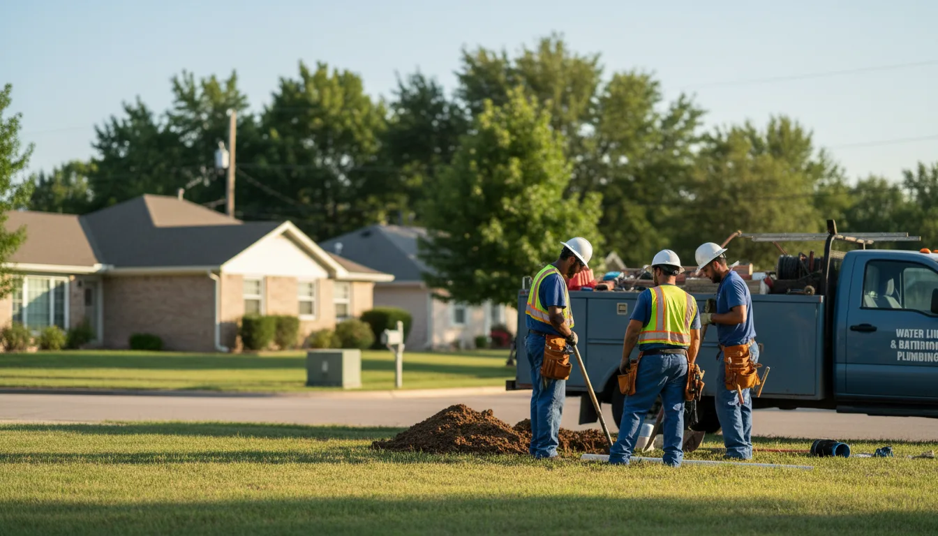 Residential water line and bathroom plumbing service in College Station, TX